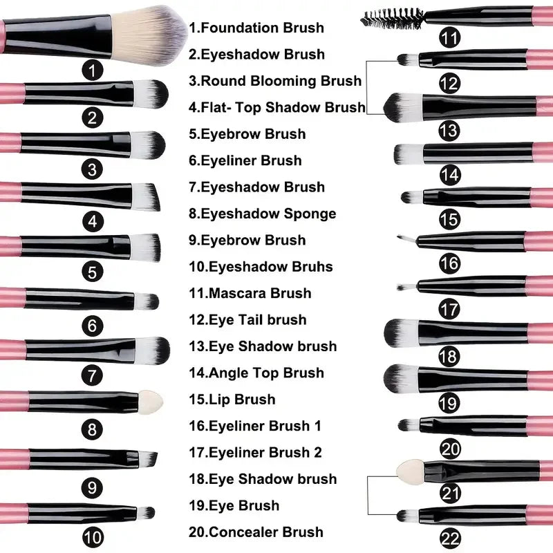 12/32-Pc Professional Makeup Brush & Sponge Set Makeup Brush Set QXL