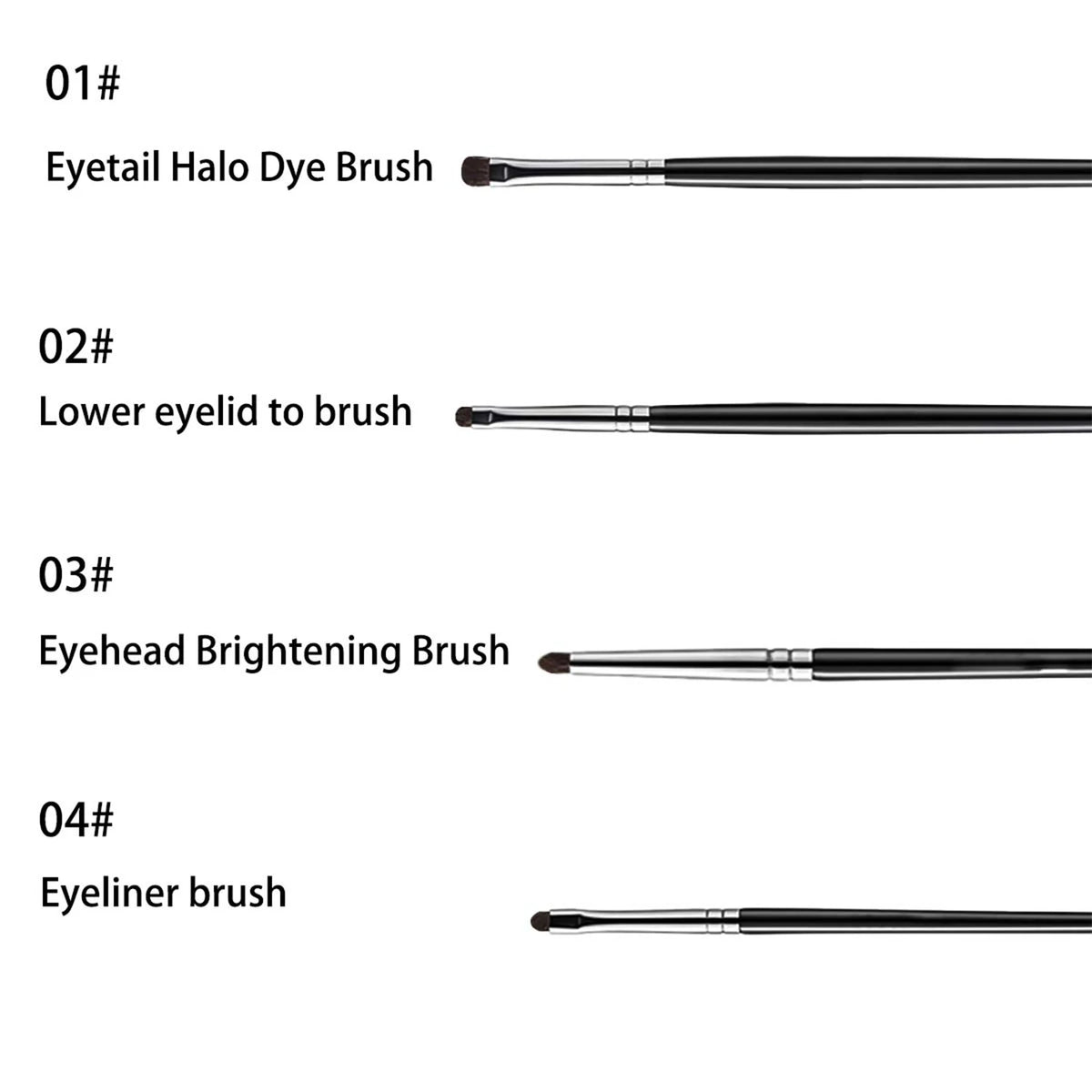 4-Piece Eye Detail Brush Set | Eyeshadow & Eyeliner Brushes Eye Detail Brush Set QXL