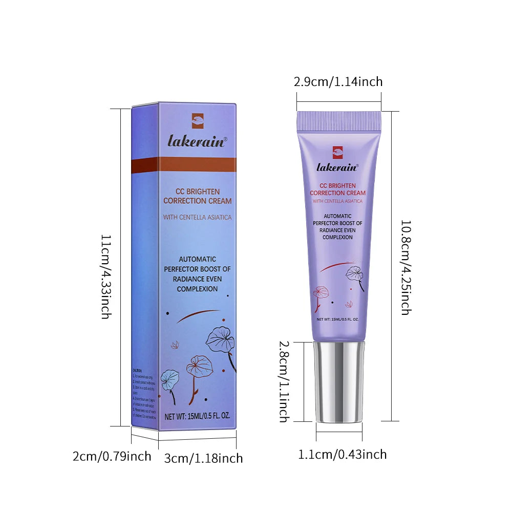 Lakerain Centella CC Cream | Color Correcting Foundation 15ml CC Cream Foundation QXL