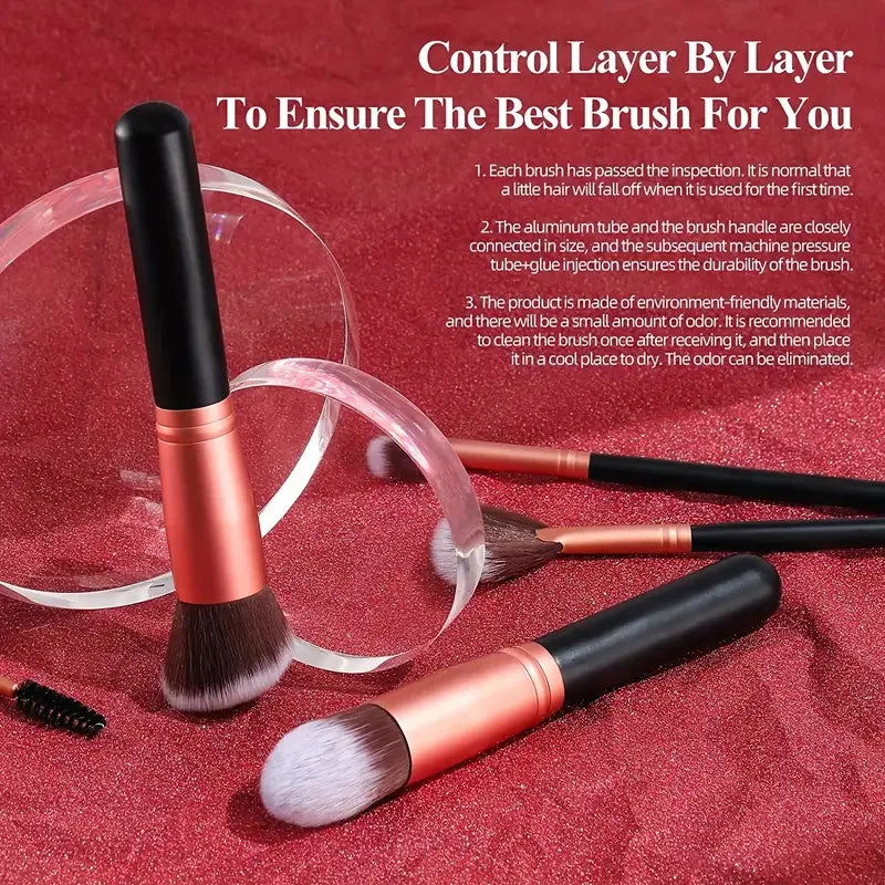 14/16 Pc Premium Soft Makeup Brush Set – Kabuki & Foundation Makeup Brush Set QXL