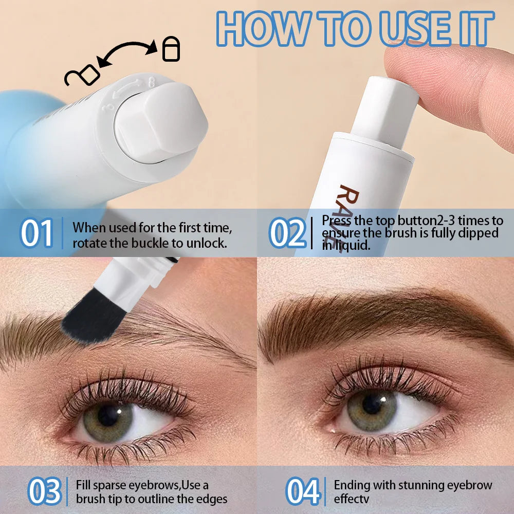 Rave Lady Air Cushion Eyebrow Tint | Waterproof Angled Brush Eyebrow Tint Pen QXL