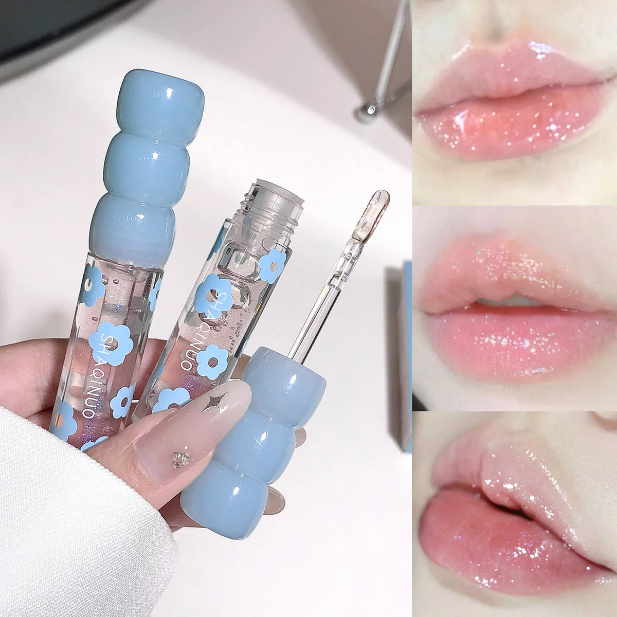Shimmering Dewy Lip Oil Gloss | Hydrating Non-Sticky Shine Lip Oil Gloss QXL