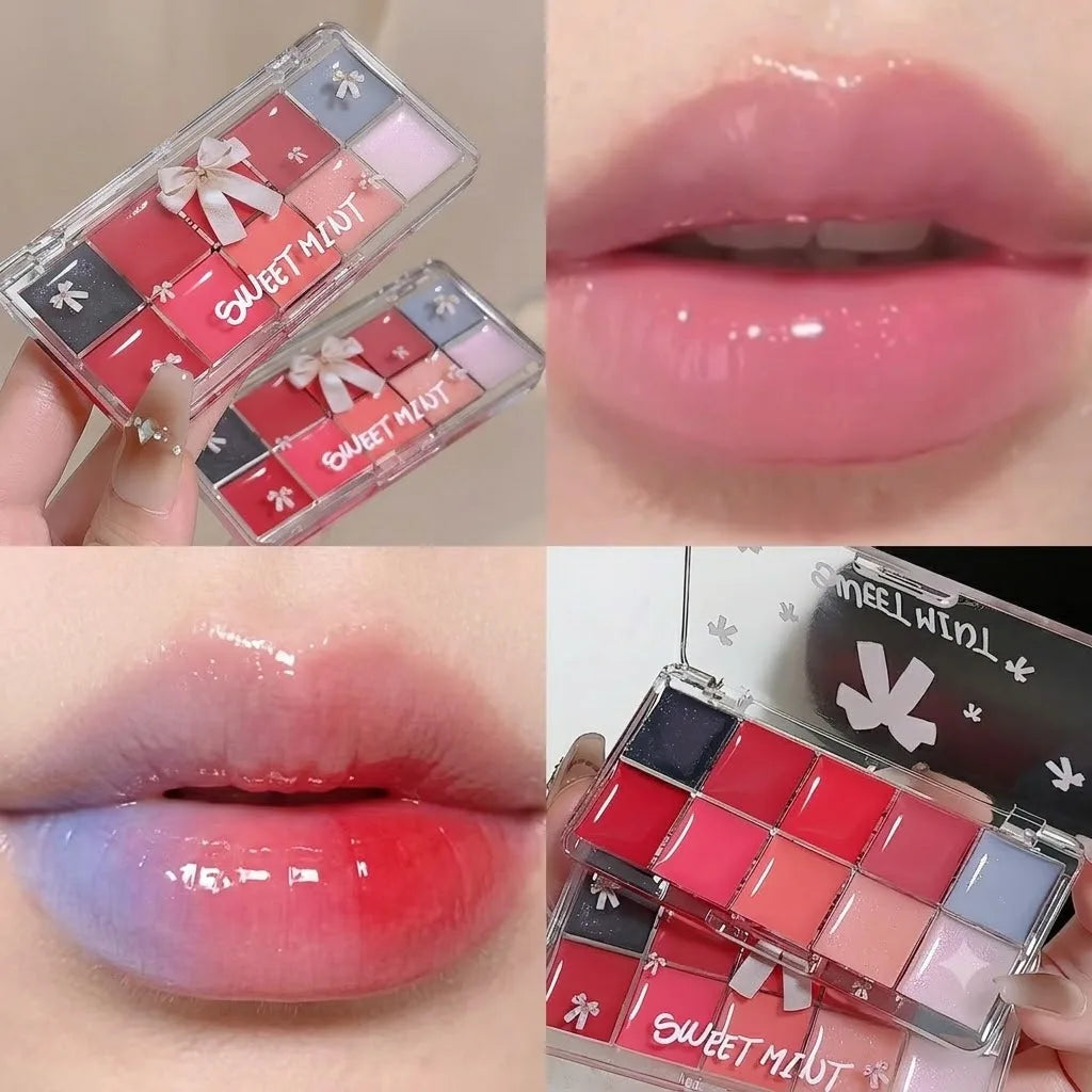 10-Color Lip Jelly Palette | Turmeric Lemon Gloss & Balm Set Lip Gloss Palette QXL