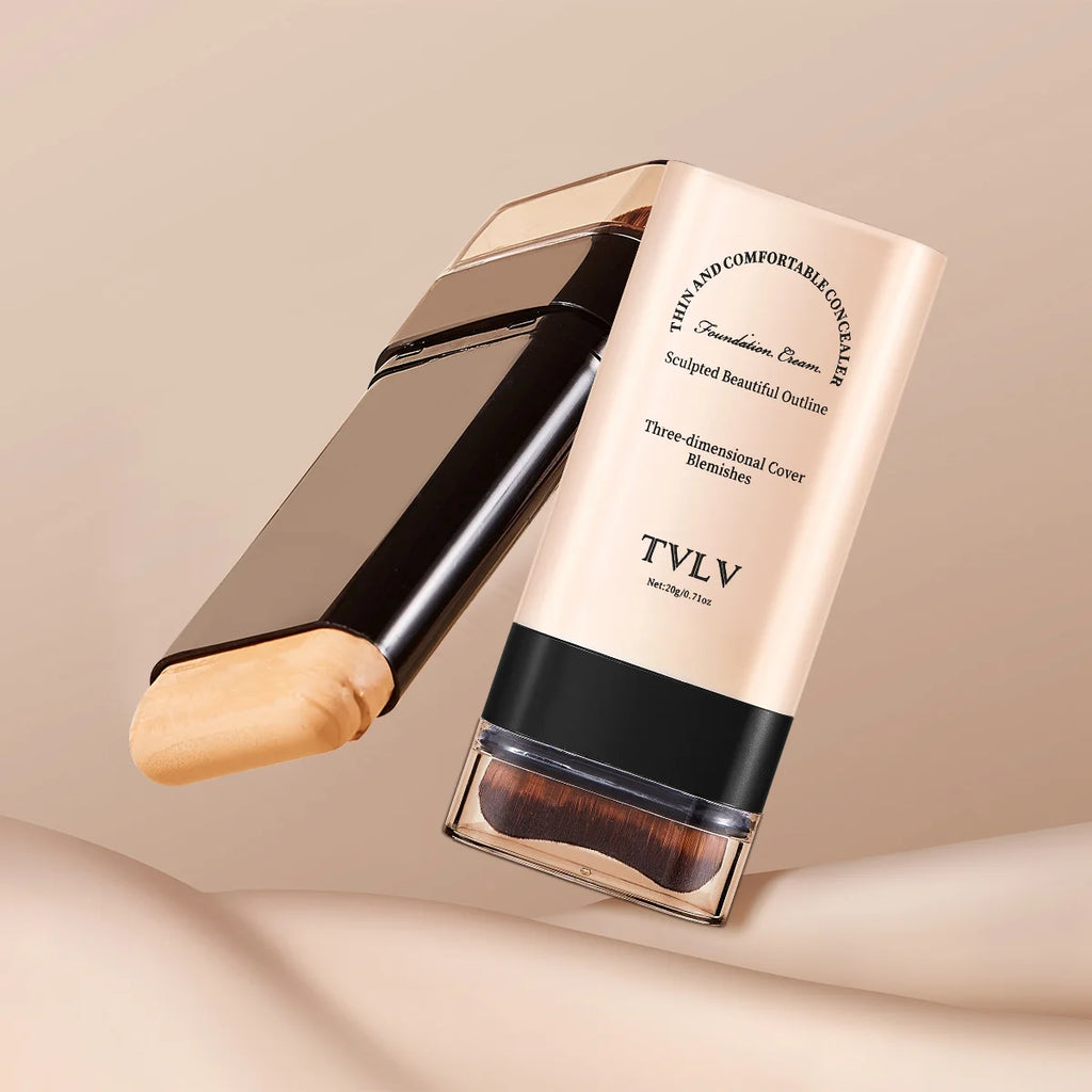 2-in-1 Concealer Foundation Stick | Velvet Finish Contour Pen Foundation Concealer Stick QXL
