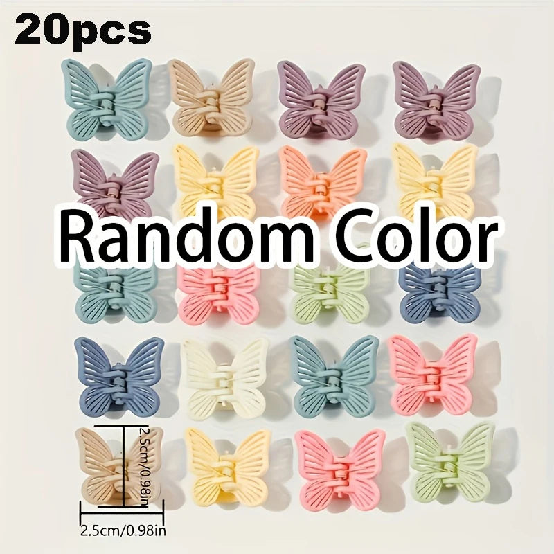 20-Pack Macaron Butterfly Hair Clips | Assorted Colors Butterfly Hair Clips QXL 20pcs