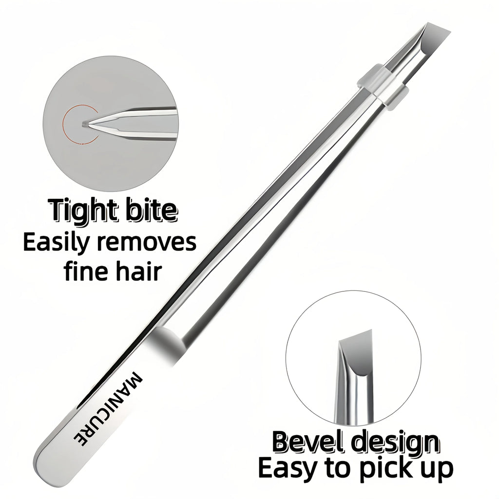 Slant Tip Eyebrow Tweezer | Stainless Steel Hair Removal Tool Eyebrow Tweezer QXL