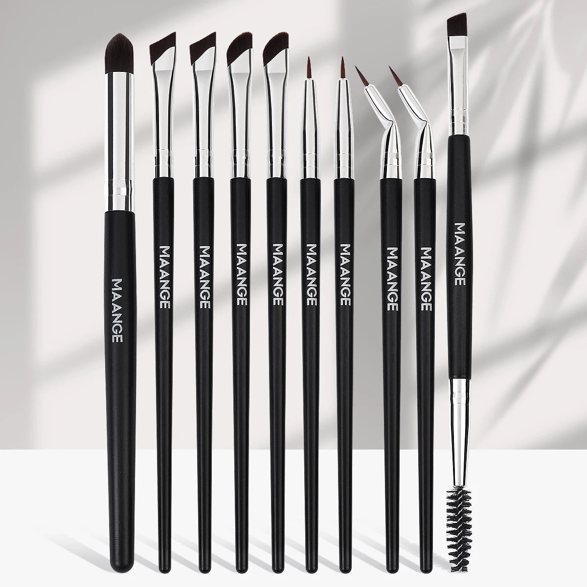 MAANGE 10-Piece Eye Makeup Brush Set – Eyeshadow & Liner Eye Makeup Brush Set QXL Black