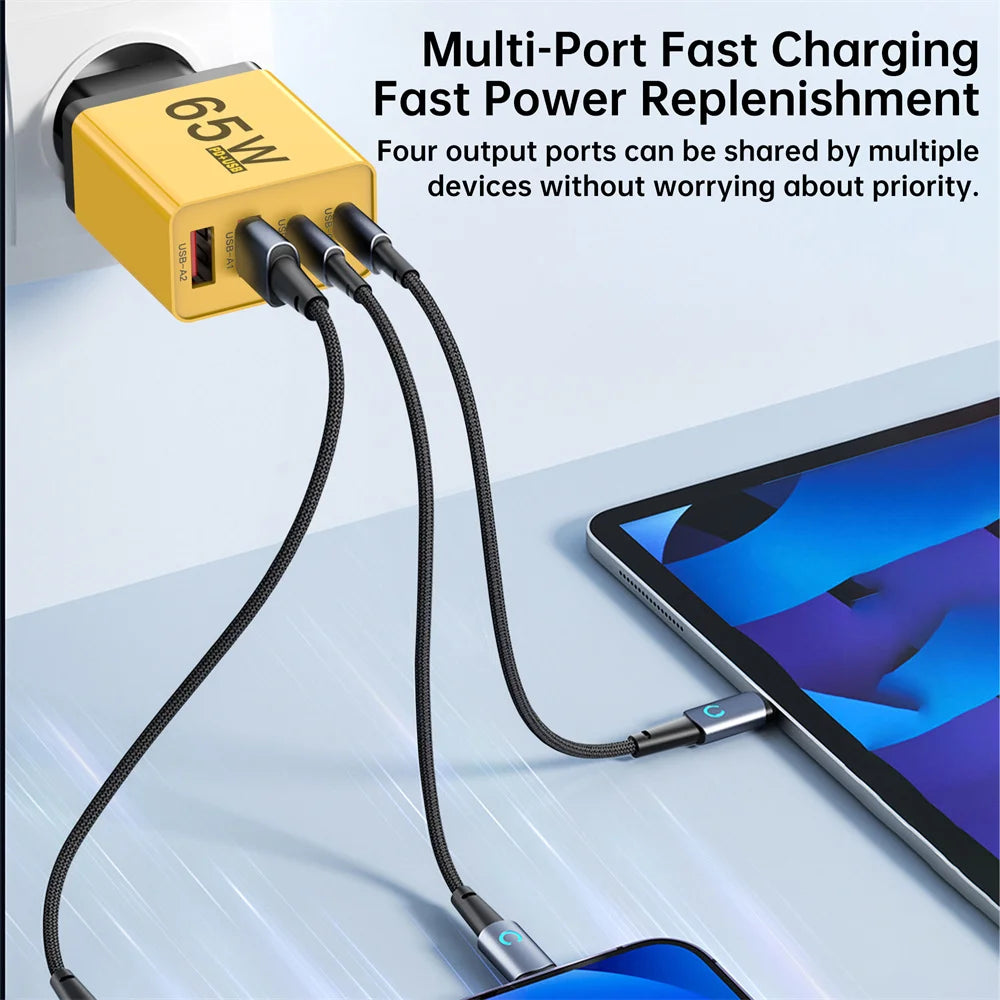 65W USB-C PD Fast Charger Wall Adapter | AU EU UK Plug USB-C Wall Charger QXL