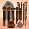 13/17-Pc Professional Soft Makeup Brush Set | Foundation & Eyeshadow Makeup Brush Set QXL 17 Pcs