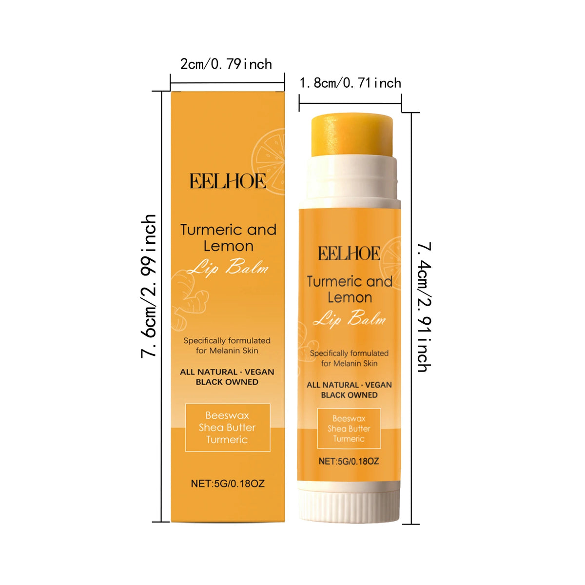 Turmeric Lemon Lip Balm – Moisturizing & Hydrating Lip Care Lip Balm QXL