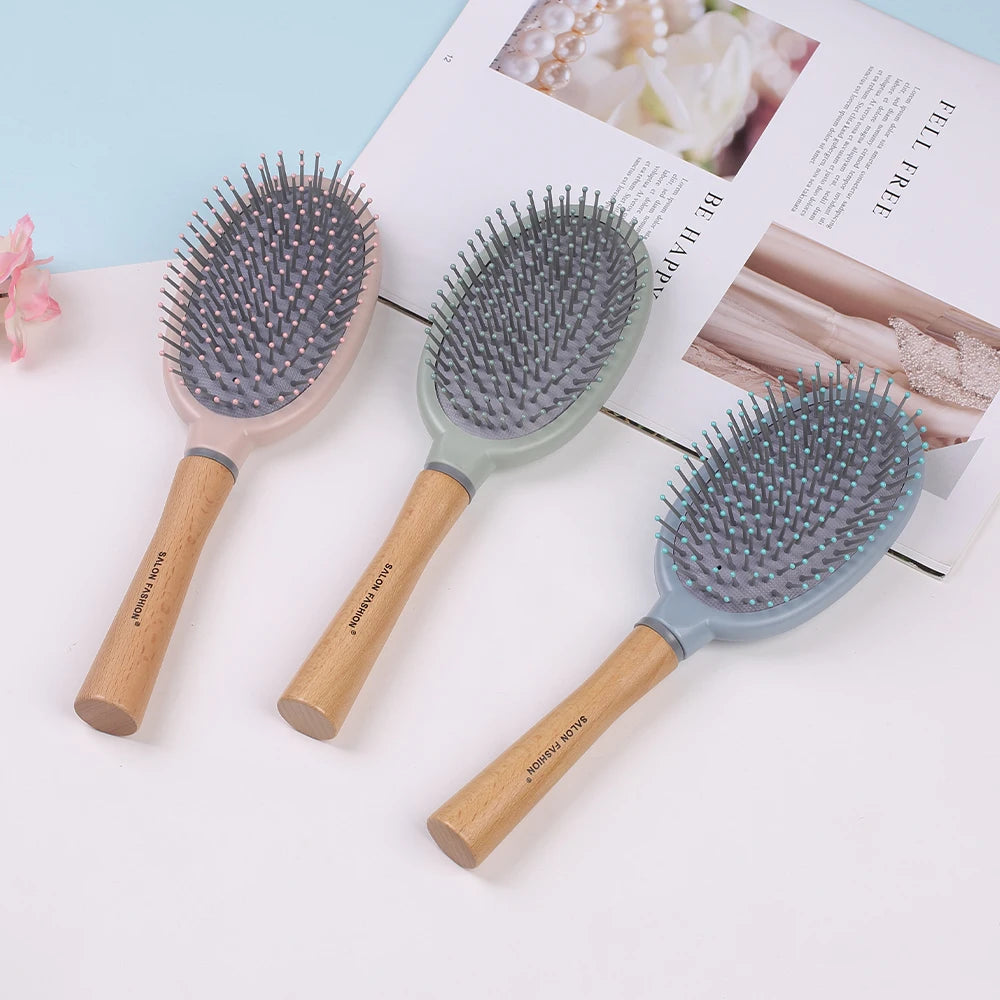 Wooden Handle Anti-Static Hair Brush & Detangling Comb Hair Brush & Comb QXL