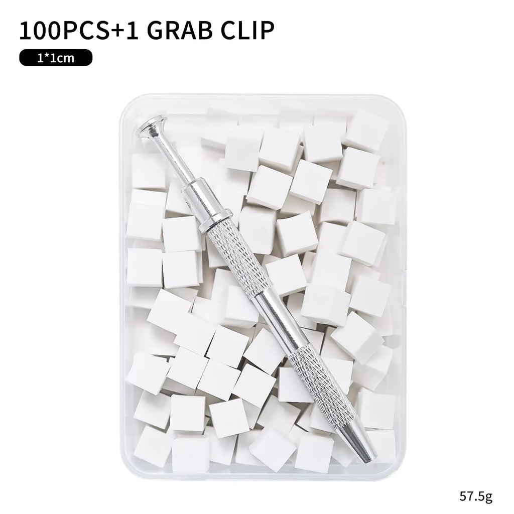100-Pc Gradient Nail Art Sponge Set | 4-Claw Stamper Tool Nail Art Sponge Set QXL White