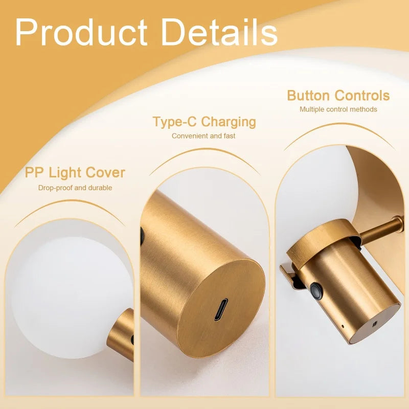 Rechargeable Dimmable LED Wall Sconce with Remote Control LED Wall Sconce QXL
