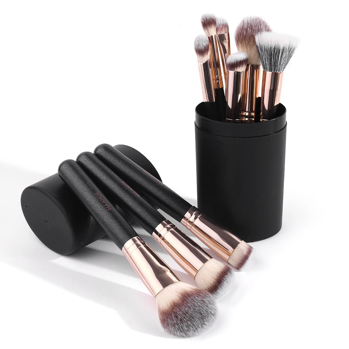 MAANGE 9-Pc Makeup Brush Set with Storage Box | Professional Makeup Brush Set QXL