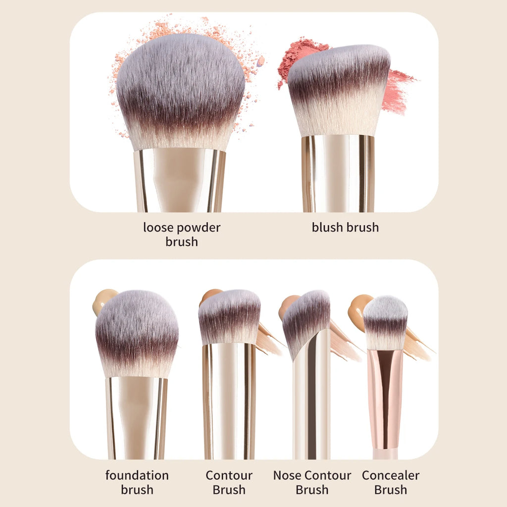 MAANGE 6-Pc Synthetic Makeup Brush Set | Foundation & Blending Makeup Brush Set QXL
