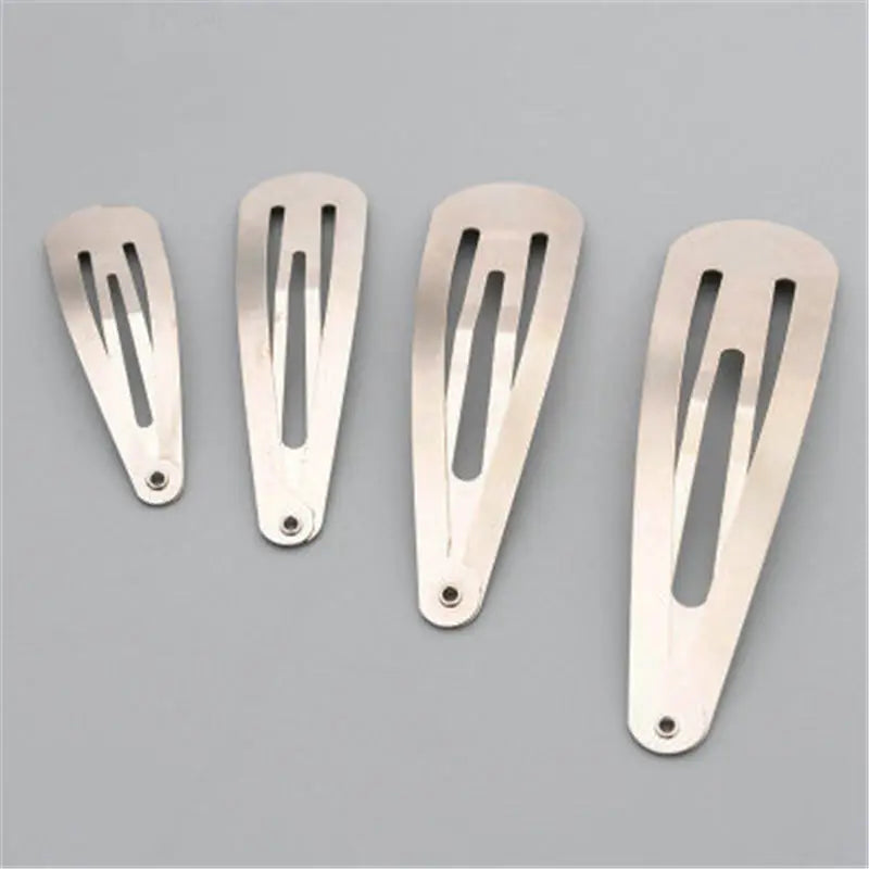 100-Pack Metal Snap Hair Clips 3–10cm | Silver & Black DIY Snap Hair Clips QXL