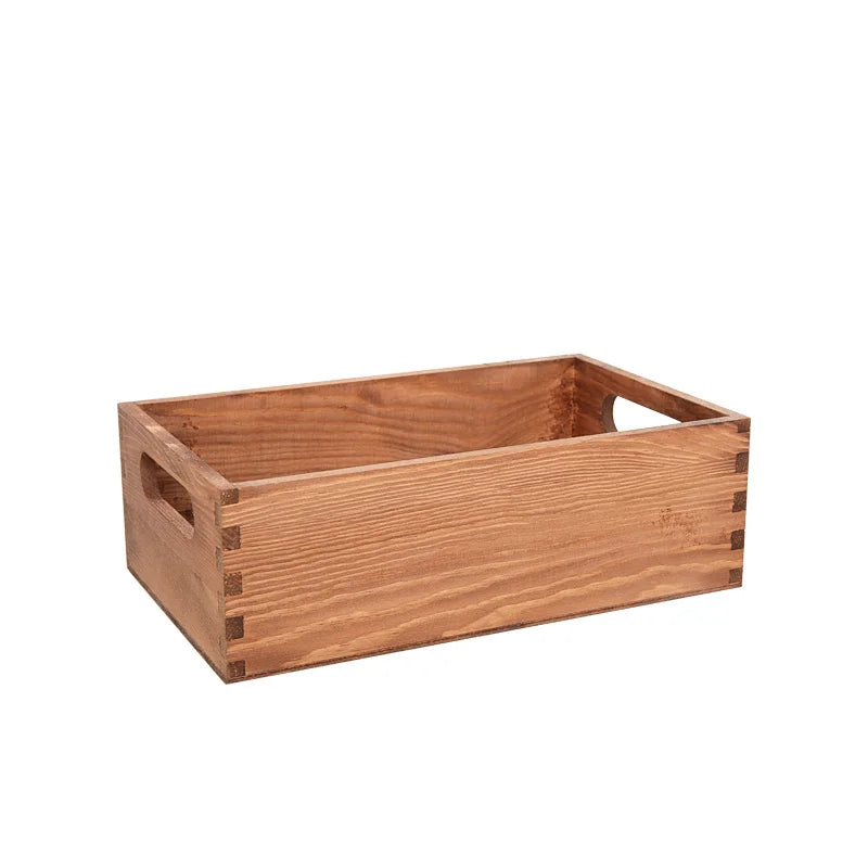 Retro Wooden Storage Box | Open Top Rectangular Organizer Wooden Storage Box QXL