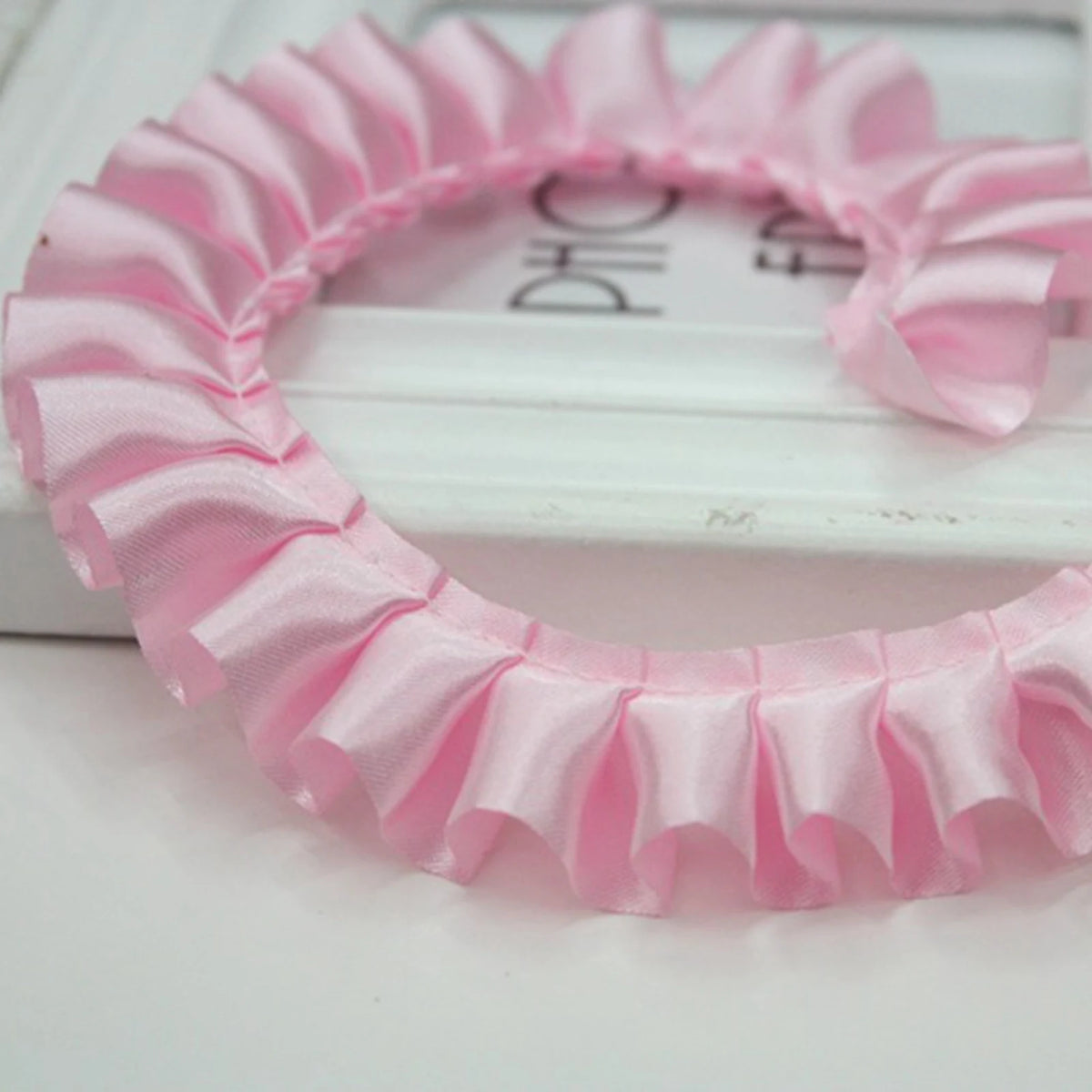 5.5 Yard Ruffle Satin Ribbon Trim 25mm | Sewing & Crafts Satin Ribbon Trim QXL