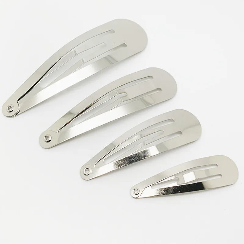 100-Pack Metal Snap Hair Clips 3–10cm | Silver & Black DIY Snap Hair Clips QXL 3cm
