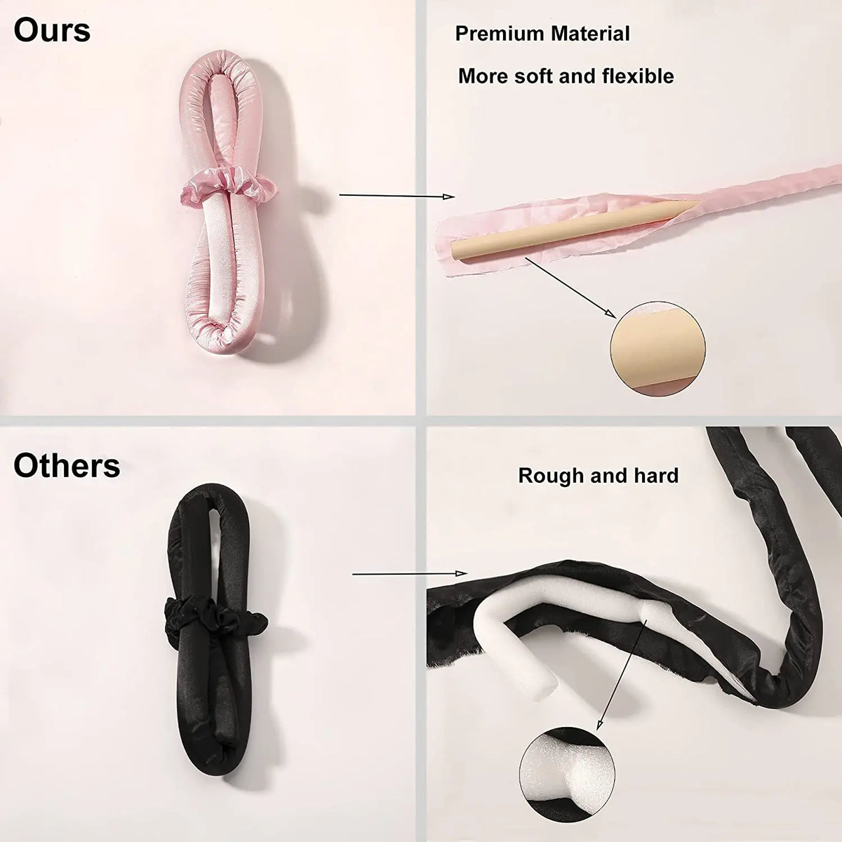 Heatless Curling Rod Headband | No-Heat Foam Hair Rollers Heatless Hair Curler QXL