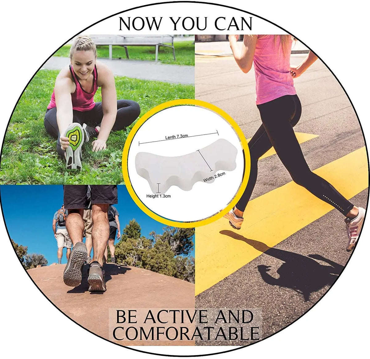 Silicone Toe Separators & Big Toe Straightener | Universal Fit Silicone Toe Separator QXL