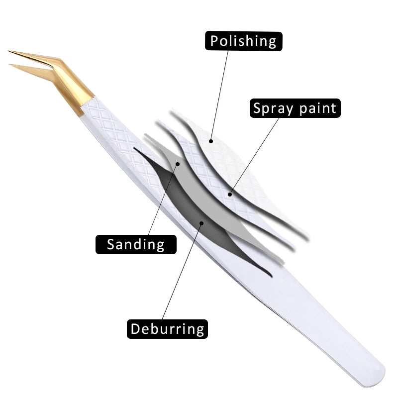 Anti-Static Precision Tweezers for Eyelash Extensions | HMQ Eyelash Tweezers QXL