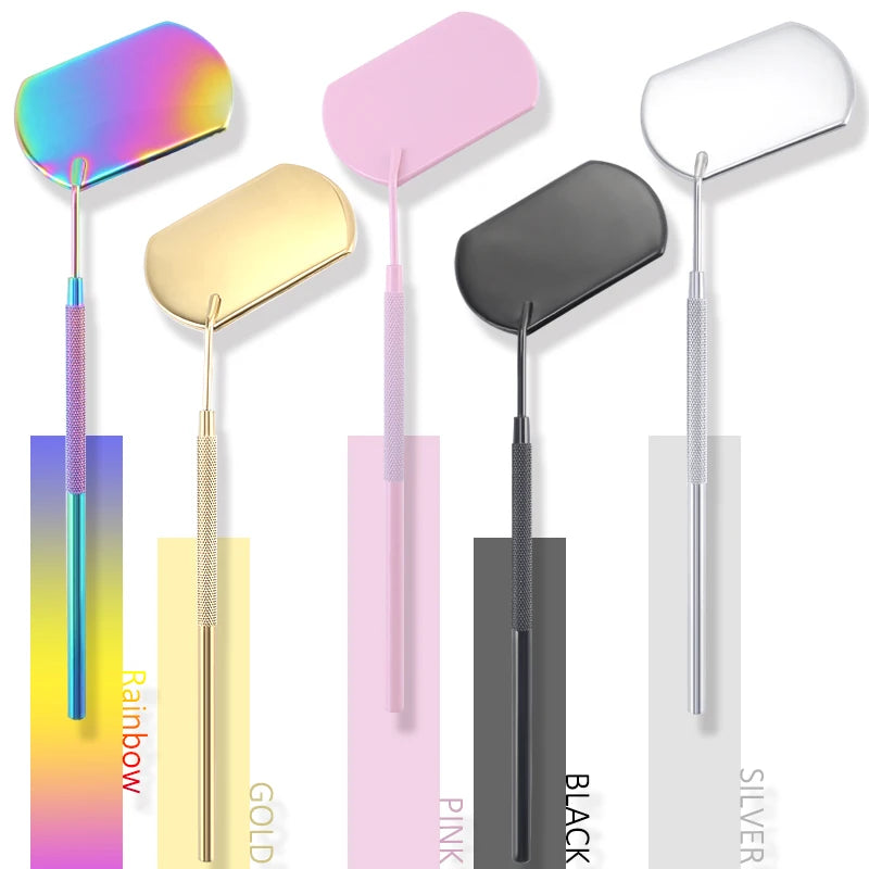 Stainless Steel Eyelash Mirror | Long Handle Lash Extension Tool Lash Extension Mirror QXL