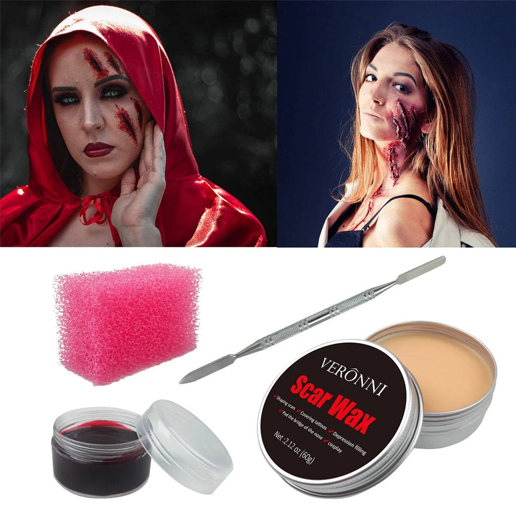 VERONNI SFX Wax Kit – Fake Wound & Scar Halloween Makeup SFX Makeup Kit QXL