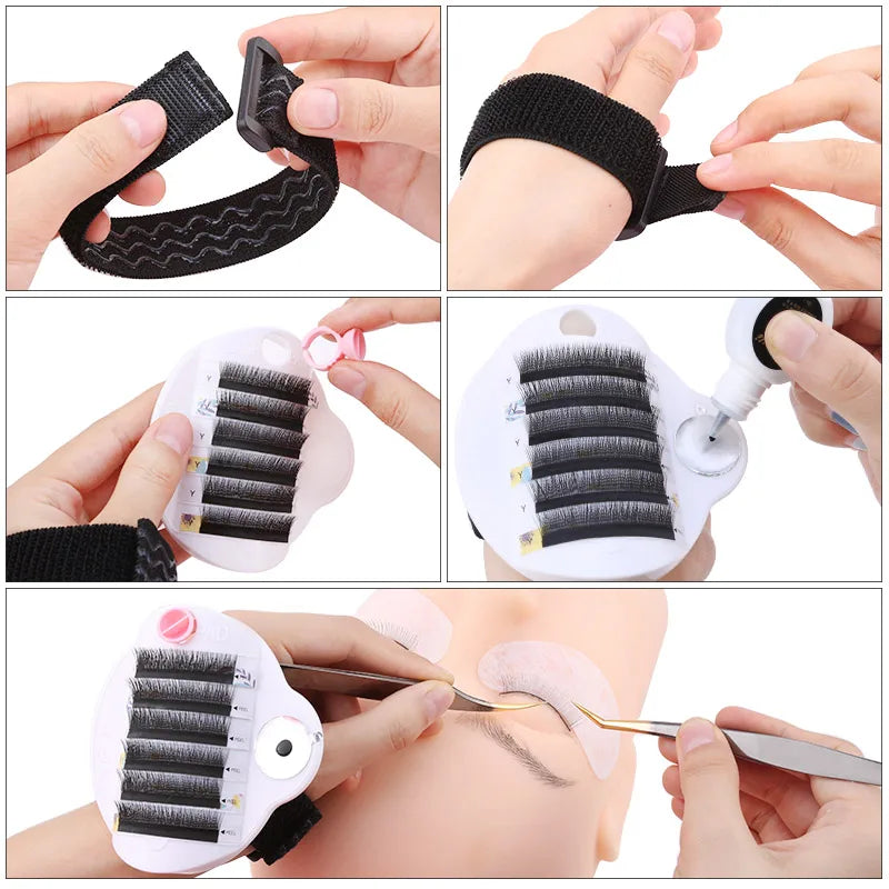 3-in-1 Lash Extension Palette Holder | Hand-Worn Adjustable Lash Extension Tool QXL