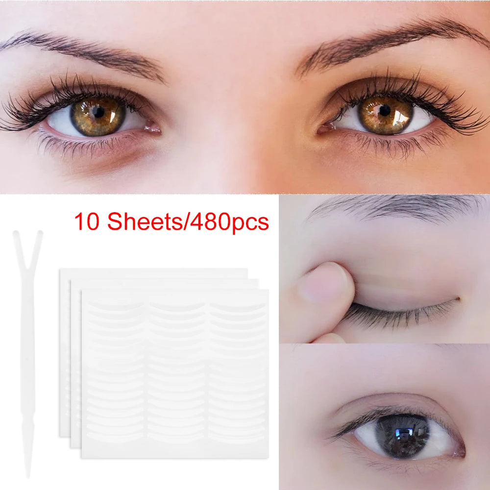 480-Pack Invisible Double-Sided Eyelid Tape Stickers | LEKGAVD Eyelid Tape Stickers QXL