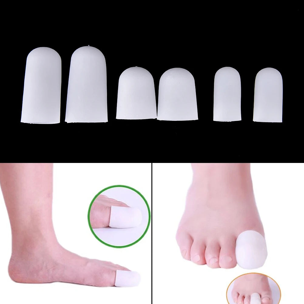 Silicone Gel Toe & Finger Protectors | Cushioned Tube Cap Pair Silicone Toe Protector QXL