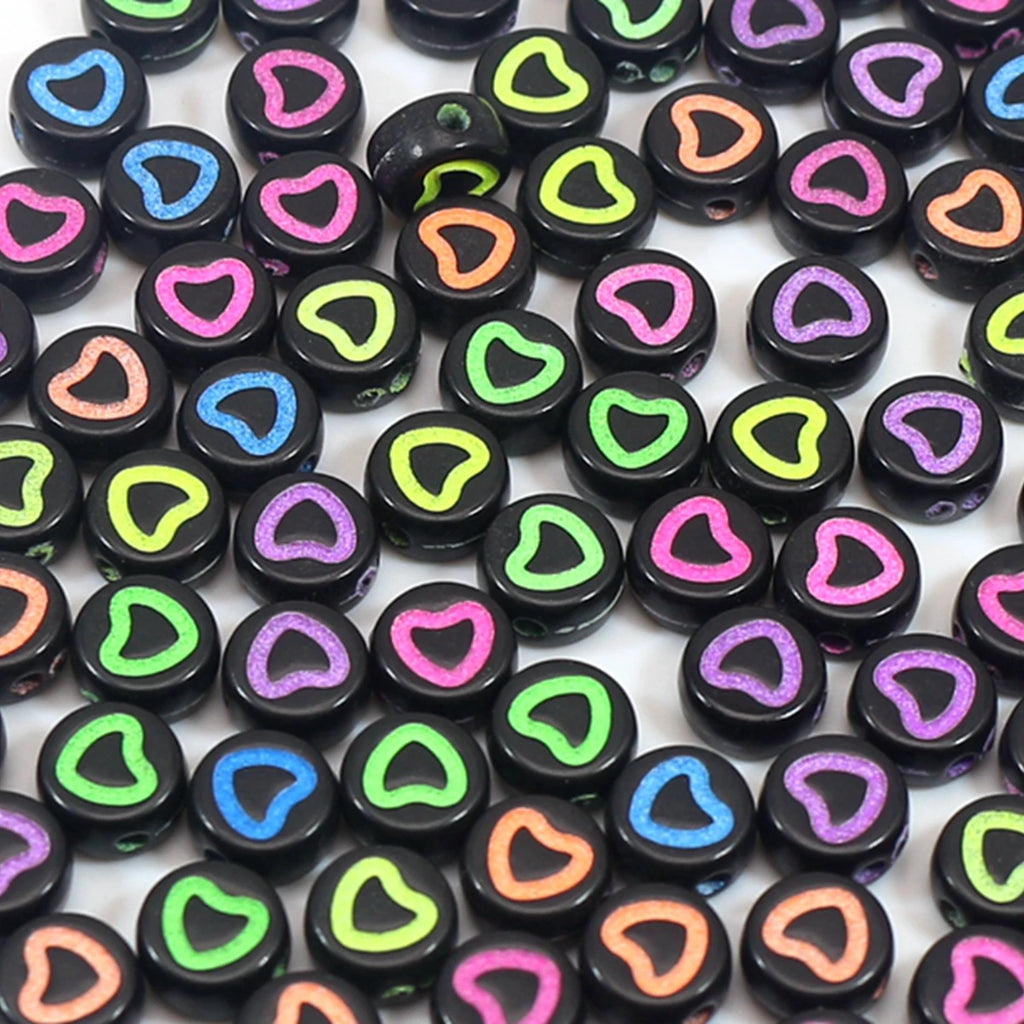 Black Neon Butterfly Acrylic Spacer Beads | Kids DIY Craft Acrylic Craft Beads QXL 250PCS Coin 4X7mm