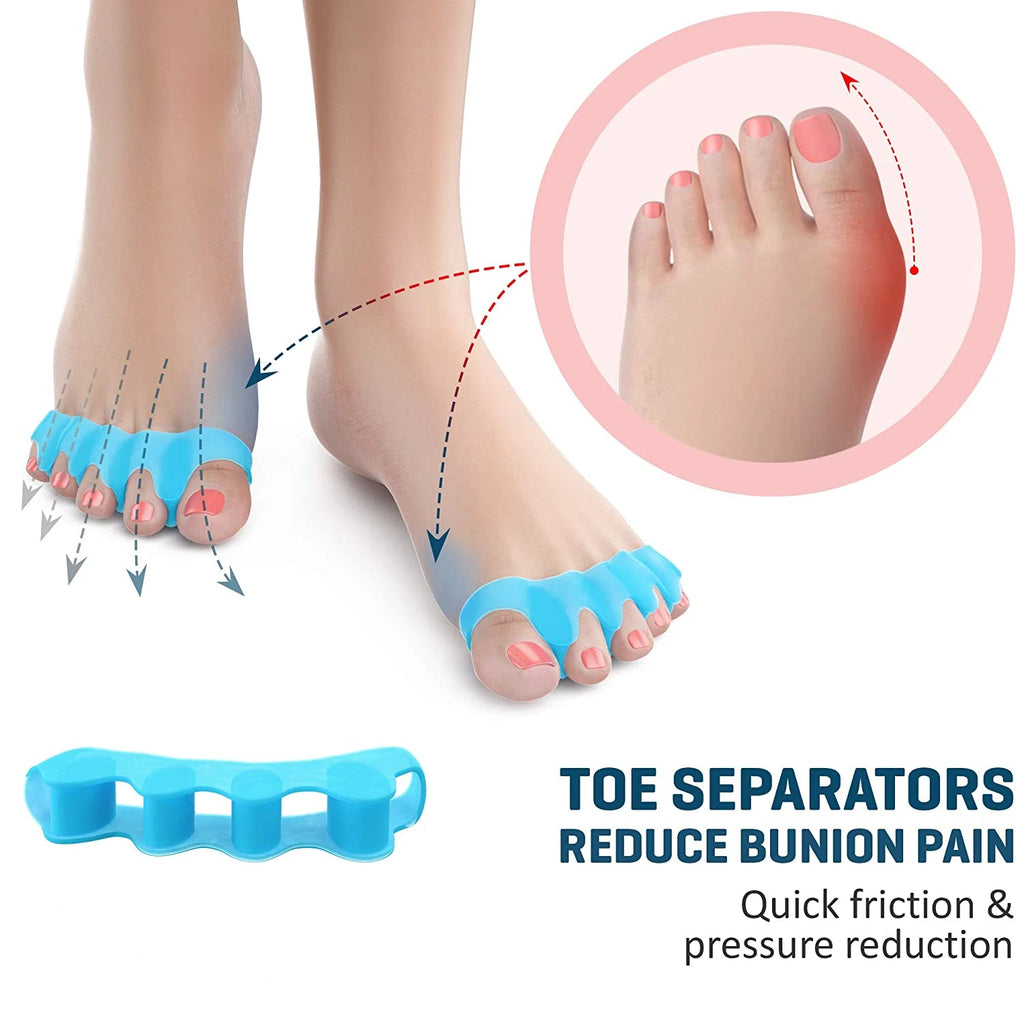 Silicone Toe Separators & Big Toe Straightener | Universal Fit Silicone Toe Separator QXL