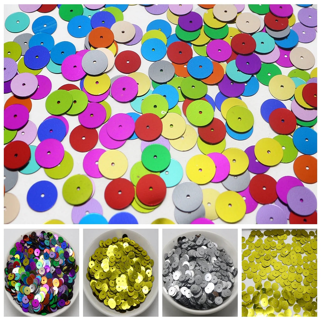 60g Flat Round Loose Sequins 5–12mm | Paillettes for Sewing Craft Sequins QXL