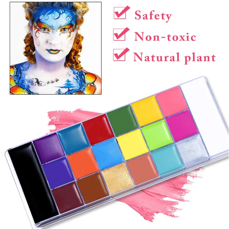 VERONNI 20-Color Face & Body Paint Palette – Halloween Party Face & Body Paint QXL