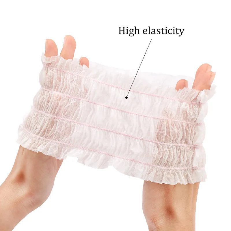 Disposable Non-Woven Elastic Headbands for Salon & Spa | 10–50 Pack Disposable Headbands QXL
