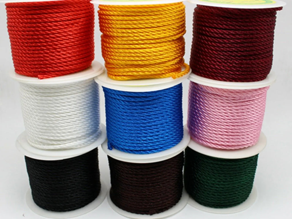 10m Nylon Braided Satin Cord 2mm | Chinese Knotting String Craft Braided Cord QXL