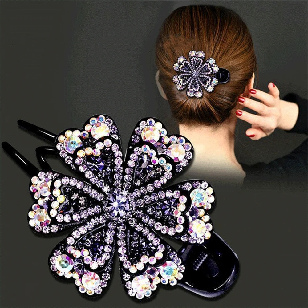 Crystal Rhinestone Duckbill Hair Clip | Wedding & Party Rhinestone Hair Clip QXL