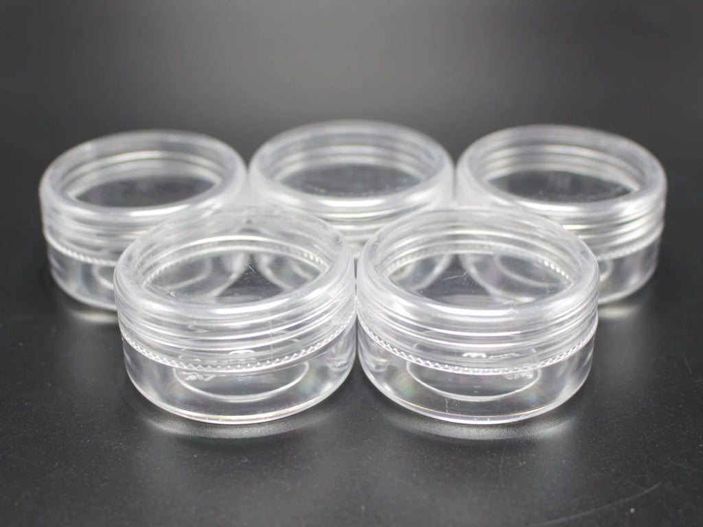 Clear Round Plastic Storage Jars – Beads & Jewelry Containers Plastic Storage Jars QXL