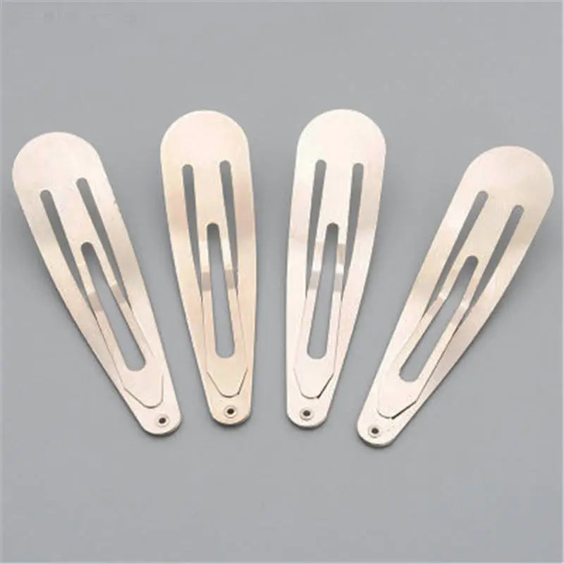 100-Pack Metal Snap Hair Clips 3–10cm | Silver & Black DIY Snap Hair Clips QXL