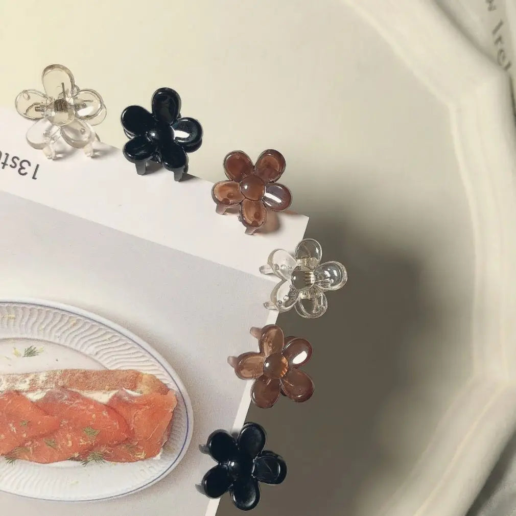 Mini Flower Hair Claw Clip | Acrylic Barrette for Women Hair Claw Clip QXL
