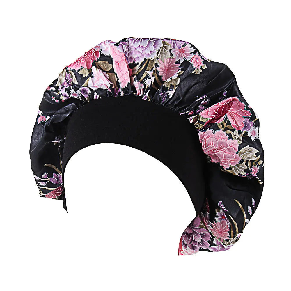 Women's Satin Sleep Bonnet | Elastic Wide Band Night Cap Satin Sleep Bonnet QXL