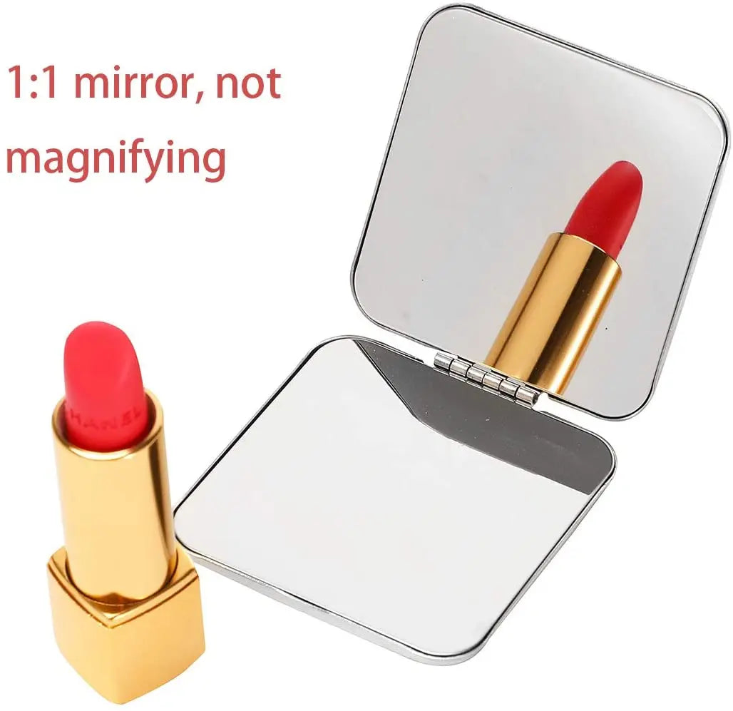 Foldable Stainless Steel Compact Travel Makeup Mirror | 2-Sided Compact Travel Mirror QXL