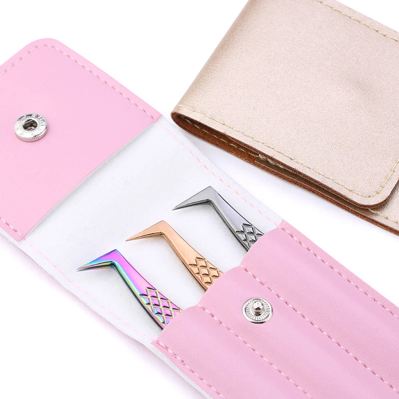 Eyelash Tweezer Leather Case | Portable Lash Tool Storage Bag Tweezer Storage Case QXL