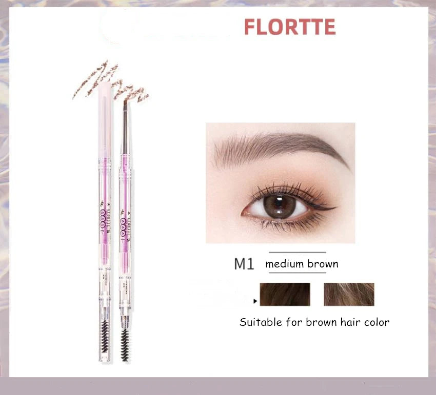 Flortte Superfine Double-Head Eyebrow Pencil | Waterproof Eyebrow Pencil QXL