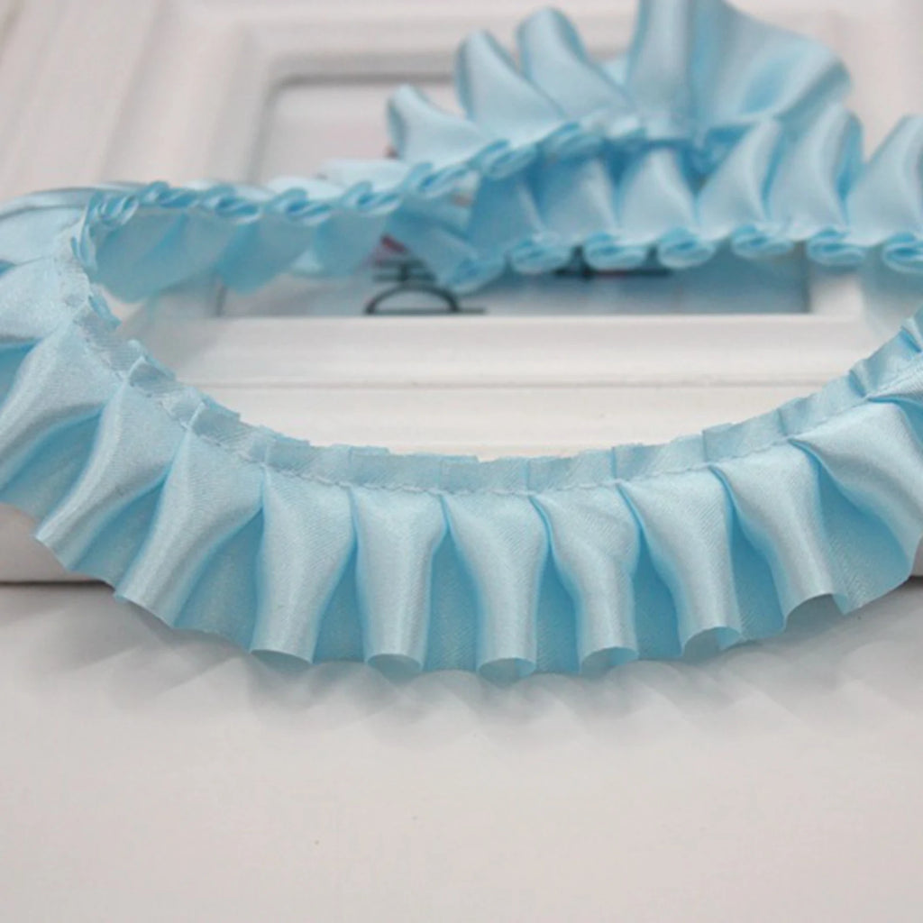 5.5 Yard Ruffle Satin Ribbon Trim 25mm | Sewing & Crafts Satin Ribbon Trim QXL