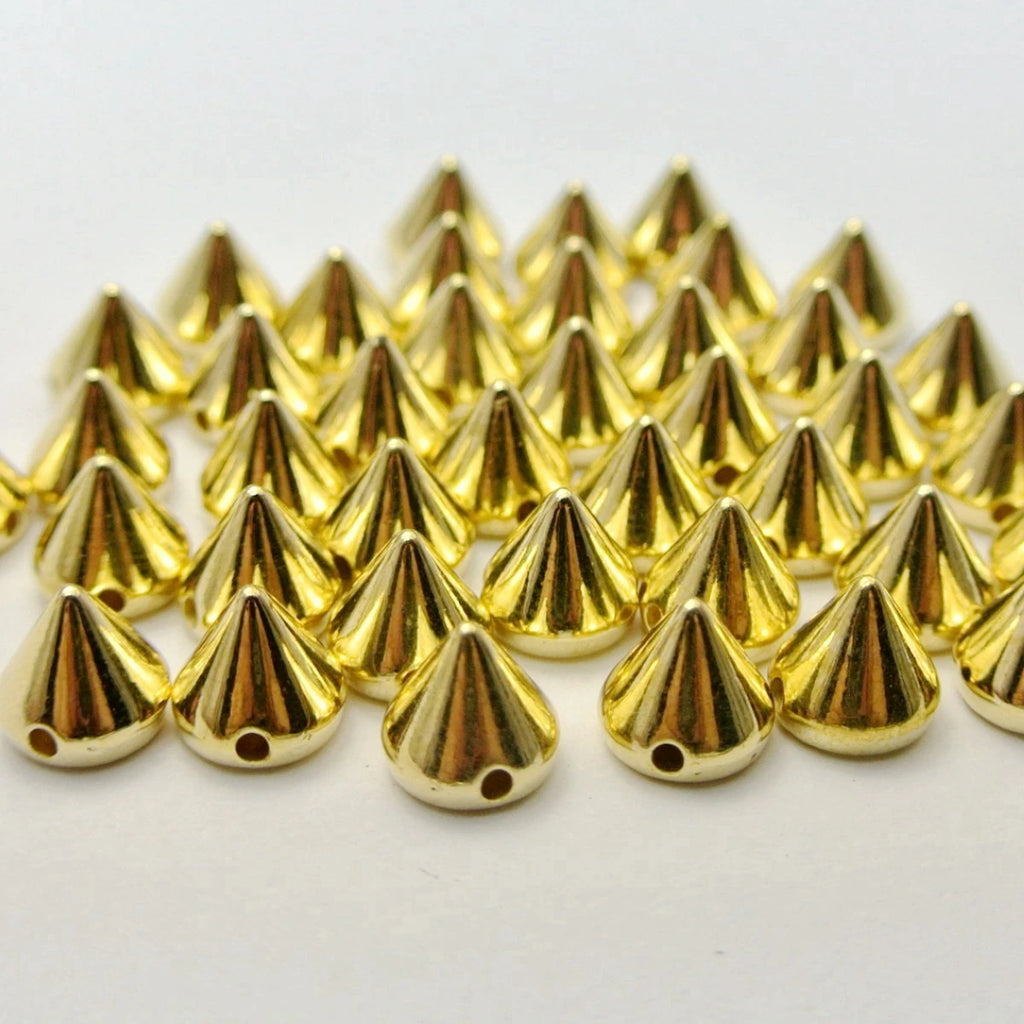 200-Pack Metallic Acrylic Punk Spike Stud Beads 6mm & 8mm Craft Beads QXL