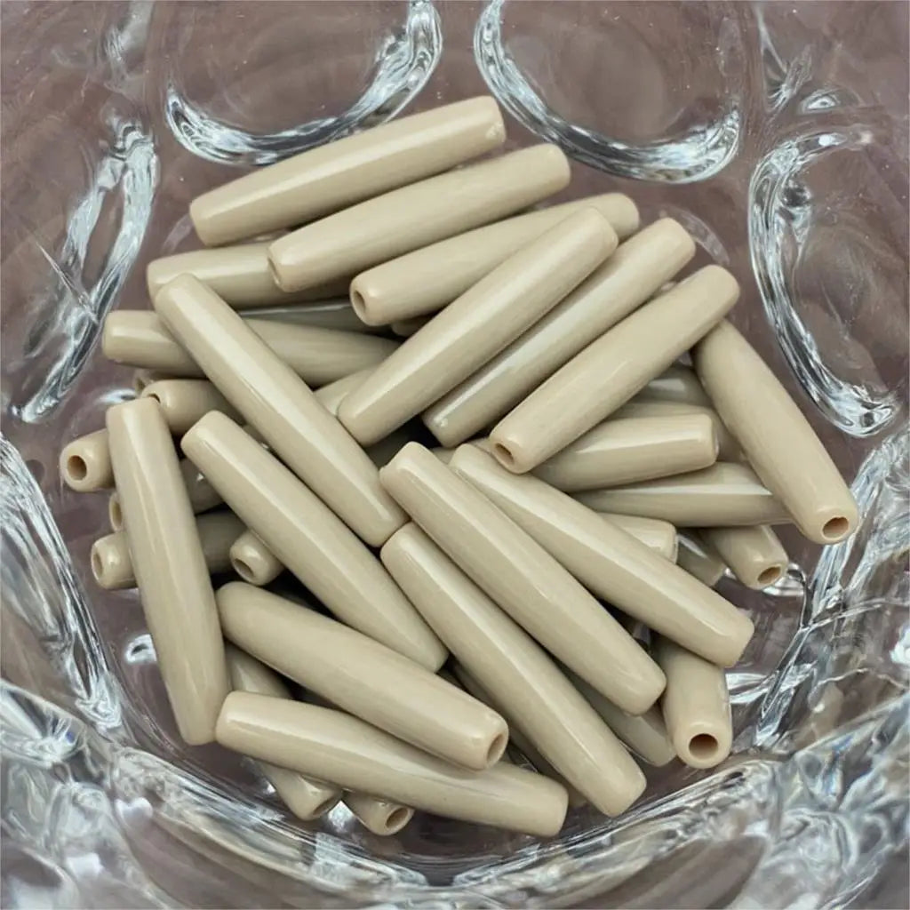 100pcs Acrylic Oval Tube Beads 25mm | DIY Handbag & Purse Making Craft Beads QXL