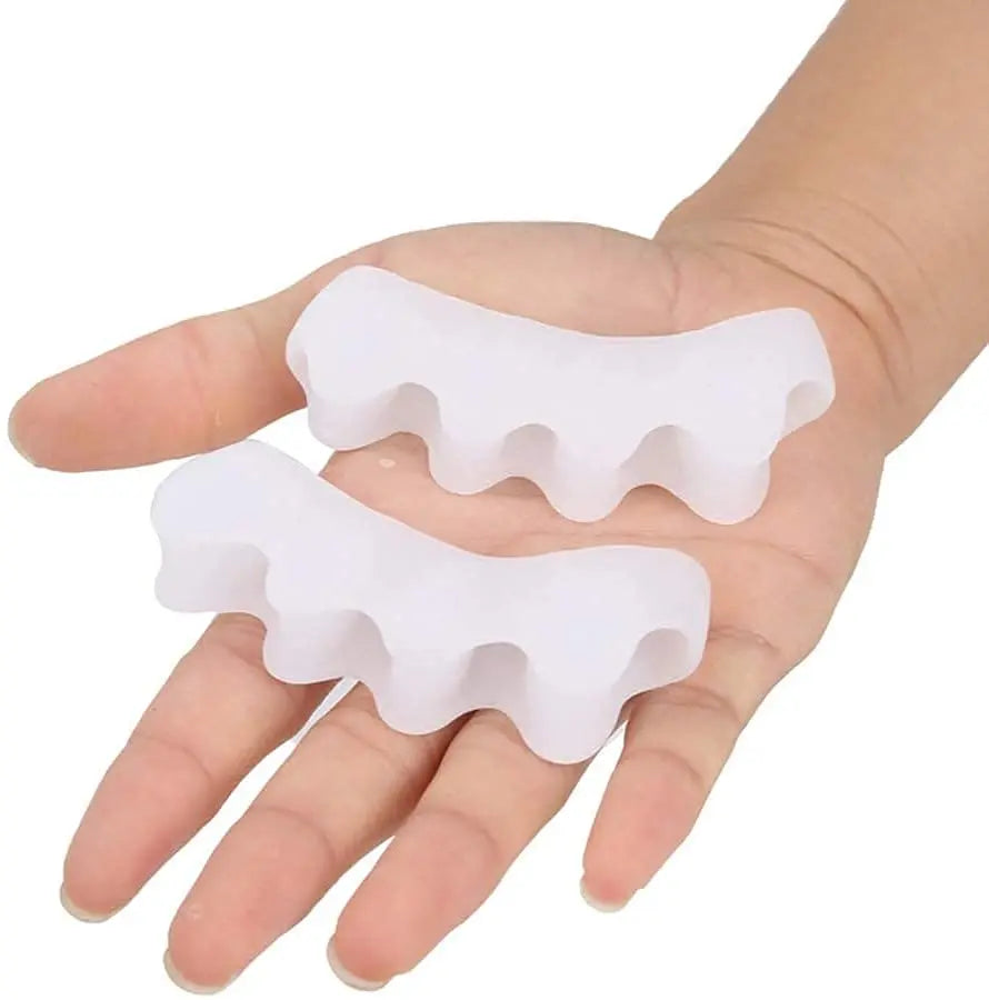 Silicone Toe Separators & Big Toe Straightener | Universal Fit Silicone Toe Separator QXL 1 Pair White