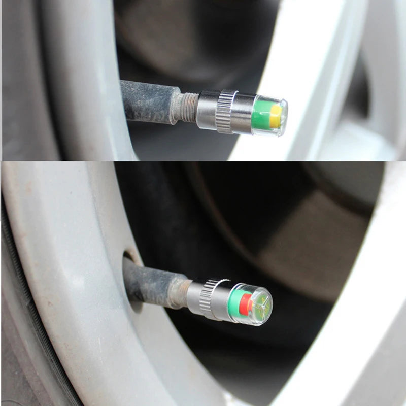4-Pack Tire Pressure Gauge Cap Sensors | 2.0–2.4 Bar EAFC Tire Pressure Indicator QXL